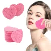 Scrubbers 20/50Pcs Heart Natural Wood Pulp Sponge Cellulose Compress Cosmetic Puff Facial Wash Sponge Face Care Clean Makeup Remover Tool