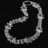 Necklaces FishSheep Rock Punk Transparent Acrylic Thorns Chain Necklace for Men Women Trendy Lock Pendants Necklaces 2022 Male Jewelry