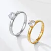 Gruplar Pırıl Pırıl 1 Karat Doğal Zirkonya Diamant Halkalar Yüksek Kaliteli Gerçek Altın Asla solma/Alerji Free Wedding Band Mücevherleri Kadınlar İçin