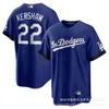 Dodgers Bettswxw50kershaw#22 Kvinnor broderat Blue City -spelare