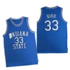 Men's Ncaa Indiana State University #33 Bird Blue Jersey