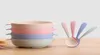 2pcs Baby Feeding Tableware Set Eco Friendly Wheat Straw Infant Plate Children Dish Dinnerware Kids Anti Training Bowl Spoon 29896238