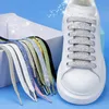 Glitter Shoelaces Colorful Gold Silver Shiny Flat Shoe laces for Athletic Running Sneakers Shoes Boot 1CM Width Shoelace Strings 240419