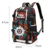 Taschen Supernatural SPN Evil Backpack USB Port Rucksack Tasche Schlangenmuster Teenager School Taschen Reise Schulter Laptop Tasche