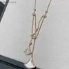 Mode Luxe Blgarry Designer Ketting Hoge kwaliteit V Gold Golde Qixi High Grade White Fritillary Multi Fan Jewelry met Logo en Gift Box