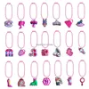 Keychains Lanyards 21st Cartoon Keychain Bead Pink Charm Key Ring Hanging Chain Jewelry Accessories For Bags Girls Armband Shoes Dro Otsct