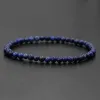 Strands 4 mm naturale pietra lapis lazuli perle tratto bracciale tigre occhio rotondo braccialetti di braccialetti gioielli per uomini donne