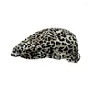 Berets Spring Summer Cow/ Leopard Print Sboys Men Polyester Peakester Feap Women Painter Takes Po Drop