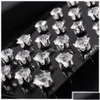 Charme Charme 6/12 par/pacote Brincos brilhantes para homens para homens Jóias de cristal Acessórias de escavação de breol de joias de cristal Dhvtg dhncl
