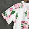 T-shirty Kids T Shirt Summer Babys Flower Printing Krótkie rękawowe Topy Koszule Dziewczyny O-Neck White For Children Odzież H240423