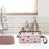 Cosmetic Bags Pink Eyes Lips Hearts Makeup Bag Pouch Zipper Cute Cartoon Boho Toiletry Organizer Storage Purse Men Women