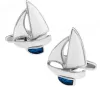 Links Free Shipping Cufflinks Retail Novelty Sail Design Blue White Color Sport Series Cufflinks For Men Cuff Links Wholesale&retail