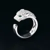 Anello aperto per animali personalizzati per animali personalizzati a vendita calda con anello esagerato a pioli con diamante a diamante con anelli originali di carriraa