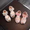 Slipper Girls Athestone Flower Shoes Low Hel Flower Wedding Sward Press Press Purse Suse обувь для детей для детей малыш Y240423