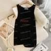 Jacquard Crop Top Sleeveless Knitted Tanks Top Yoga Vests Designer Clothing Lady Knits Tees