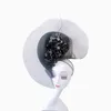Красивая шляпа для женщин для женщин элегантная свадьба таблетка с цветочной роскошной вечеринками дерби шляпа Femme Mariage Chapeau