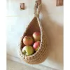 Baskets 6 Sizes Hanging Wall Vegetable Fruit Baskets Jute Eco Hanging Basket Cotton Rope Wall Hanging Storage Basket Container