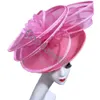 Big Derby Wedding Headpiece Women Tea Party Fascinator Hat Elegant Femme Race Cherk Chapeau Cap Fancy Feather Flower Pillbox Cap Kentucky Fascinators