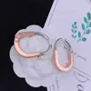 Designer Versatile tiffayss New Lock Head Earrings Fashion Dual Color Half Set Diamond U-shaped High Quality Brass Gold Plated Material for Women 1MXG