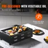 Processors VEVOR Reversible Griddle PreSeasoned Cast Iron Griddle NonStick Family Pan Cookware with Handles Flat Top Plate for BBQ,