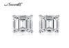 Ainuoshi Fashion 925 Sterling Silver Emerald Cut 8x10mm CZ Stud Earrings 3CT Silver Stud Earring Women Wedding Party Jewery Gift Y6020622