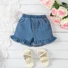 Clothing Sets Kids Girls Summer Shorts Sleeveless Bow Camisole Tops With Ruffle Denim Short Jeans Outfits Clothes