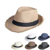 Beralar Straw Sun Şapka Moda Koruma Geniş Brim Caz Kovboy Plaj Kapakları Erkekler