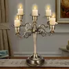 Kerzenhalter 3/5 Zweige Vintage antike Metallbronze Candelabrum Retro romantische Abendessen Hochzeitsfeier Dekoration