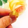 Long Lasting Color of Vieam Sardine Five Thread Opening Women's Simple Fried Dough Twists Copper Plated True Gold Heart Ring Ear Love Jewelry