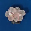 Headpieces Vintage Fairy Florals Bridal Accessories For Wedding Artificial Pink Flower Hairpin Clip Girls Hair