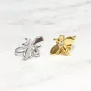 Boucles d'oreilles mignonnes minuscules boucles d'oreille d'abeille sans pierre sans percés miel coréen oreilles non percées réelles 925 bijoux en argent sterling