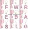 Keychains Lanyards Glitter Letter Charms For Cup Bottle Chain Tumbler With Handle Bling Initial Name Id Drop Delivery Ottnh