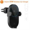 Chargers Original Xiaomi 30W Max Wireless Car Charger Wireless Fast Flash Charging Support PowerOff and Inductive Expansion Phone Holder