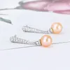 Studörhängen Cluci 3 Par Real Silver 925 Zircon Pearl Earring montering för kvinnor Bröllopssterling smycken lyx SE127SB