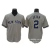 Yankees Judge#99 Cole#45Jeter#2 Stadium Blue Gray geborduurd uniform