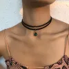 Halsband sexig sammet kort choker för kvinnor kreativ julklapp halsband snöflinga hjärta hänge gotiska flicka hals smycken tillbehör