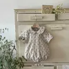 Rompers 2023 Summer New Baby Короткий матрос-воротник боди-костюм младенец малыш отводел.