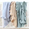 sets Newborn Baby Blankets Cotton Ruffle Blanket Muslin Swaddle Wrap Infant Girls Boys Bed Cover Sleeping Quilt Blanket Bedding