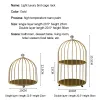 Racks Metal Birdcage Cosmetic Storage Organizer Rack Shelf Nordic Gold Cake Cupcake Display Stand Holder Desktop Rack Hållare Hyllor