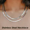 Necklaces 20 Piece Stainless Steel Snake Necklace Snake Chain Choker for Women or Men, Herringbone Necklace Gold Color Tarnish Free