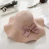 Cappelli larghi Brim Big Bow Panama Pagning Cappello traspirante in stile coreano ondulato estivo UV Sun Beach