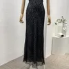 Casual Dresses 2024 Silk Top Quality Black Leopard Print Sleeveless Self Tie Bow Back V-neck Midi Dress For Women