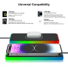 Chargers Upgrade 15W Car Wireless Charger RGB Silicone Non Slip Pad For iPhone 14 13 Samsung S23 Wireless Chargers Fast Charging Station