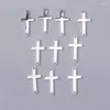 Charms HeyUyao 10pcs Silver Color Alloy Metal Small Elephant Cross Pendant Fit Bijoux Animaux