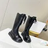 Designer Women Motorcycle Boots Comfortable Leather Elastic Fashion Knee Height Booties