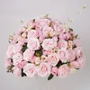Stora 60 cm vit ros hortensia konstgjord blommor boll bröllop bord blommor mittpieces dekor väg ledar arrangemang party rekvisita 240416