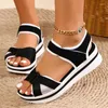 Klänningskor 2024 Summer Women Sandals Open Toe Fashion Soft Elegant Womens Wedge Footwear Female Women's Orthopedic Sandal