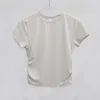 LL Yoga Shirt a maniche corte Tie-ala traspirante T-shirt a costolette da camice da donna che gestisce gilet che corre la rilassata estate ad alta elasticità e sudati di tee morbidi e leggeri