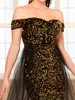 Casual Dresses Sequined Evening Ball Gown Mesh Skirt Pink Black Gold Wedding Party Long Off Shoulder Prom
