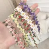 Colliers Petites fleurs de marguerite au cou tour de cou pour femmes Tatouage Fashion 2023 Y2K Couper Collier de cou tricot de broderie florale mignonne